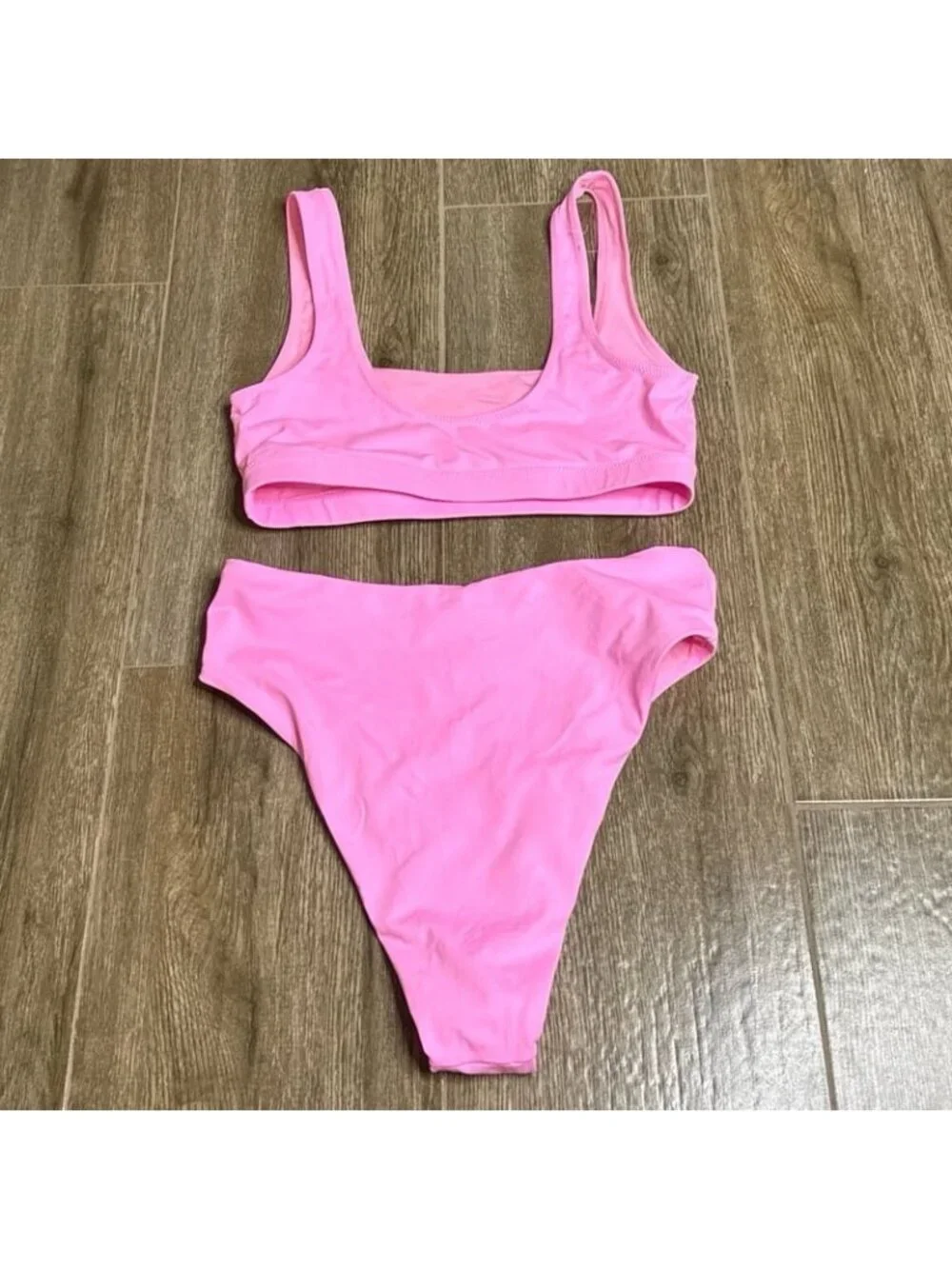 SKIMS Bubble Gum Bikini Set High Waist Bikini Size S